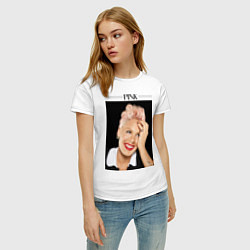 Футболка хлопковая женская Pink: portrait, цвет: белый — фото 2
