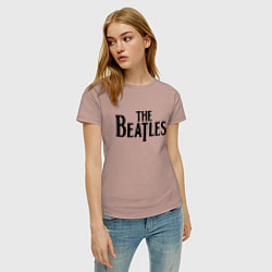 Футболка хлопковая женская The Beatles, цвет: пыльно-розовый — фото 2