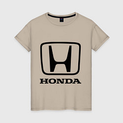 Футболка хлопковая женская Honda logo, цвет: миндальный