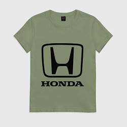 Футболка хлопковая женская Honda logo, цвет: авокадо