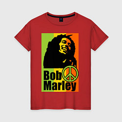 Футболка хлопковая женская Bob Marley: Jamaica, цвет: красный