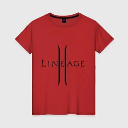 Футболка хлопковая женская Lineage logo, цвет: красный