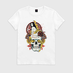 Футболка хлопковая женская 18+, цвет: белый