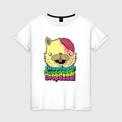 Футболка хлопковая женская Dropdead Kitty, цвет: белый