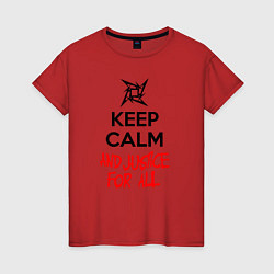Футболка хлопковая женская Keep Calm & Justice For All, цвет: красный