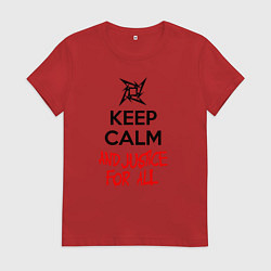 Футболка хлопковая женская Keep Calm & Justice For All, цвет: красный
