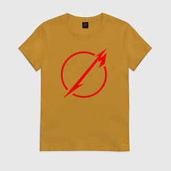 Футболка хлопковая женская Metallica: Through The Never, цвет: горчичный