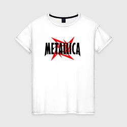 Футболка хлопковая женская Metallica logo, цвет: белый