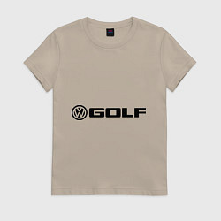 Футболка хлопковая женская Volkswagen Golf, цвет: миндальный