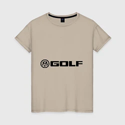 Футболка хлопковая женская Volkswagen Golf, цвет: миндальный