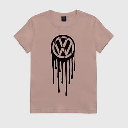 Футболка хлопковая женская Volkswagen, цвет: пыльно-розовый