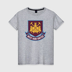 Футболка хлопковая женская West Ham United FC, цвет: меланж