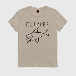 Футболка хлопковая женская Flipper, цвет: миндальный