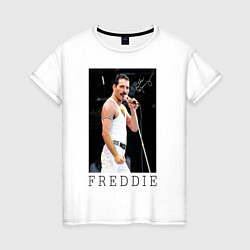 Футболка хлопковая женская Queen: Freddie, цвет: белый
