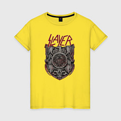 Футболка хлопковая женская Slayer Eagle, цвет: желтый