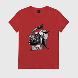 Футболка хлопковая женская Black Sabbath: Grim Reaper, цвет: красный