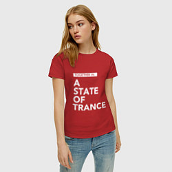 Футболка хлопковая женская Together in A State of Trance, цвет: красный — фото 2