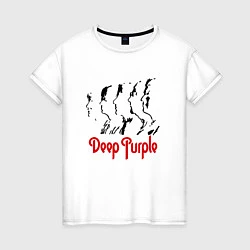 Футболка хлопковая женская Deep Purple: Faces, цвет: белый