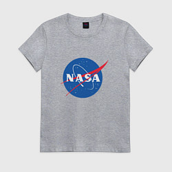 Футболка хлопковая женская NASA: Logo, цвет: меланж