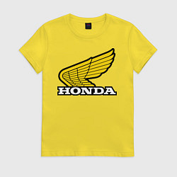 Футболка хлопковая женская Honda, цвет: желтый