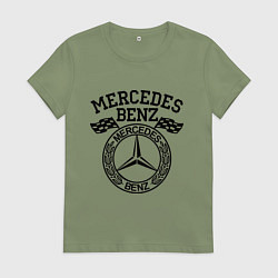 Футболка хлопковая женская Mercedes Benz, цвет: авокадо