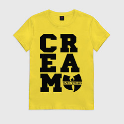 Футболка хлопковая женская Wu tang clan, цвет: желтый