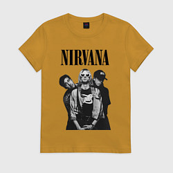 Футболка хлопковая женская Nirvana Group, цвет: горчичный