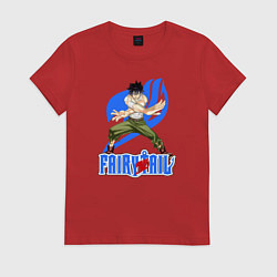 Футболка хлопковая женская FairyTail Gray, цвет: красный