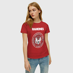 Футболка хлопковая женская Ramones, цвет: красный — фото 2