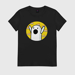 Футболка хлопковая женская Ничоси, цвет: черный