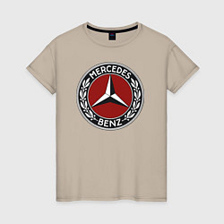 Футболка хлопковая женская Mercedes-Benz, цвет: миндальный