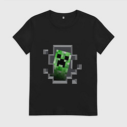 Футболка хлопковая женская Creeper Inside, цвет: черный