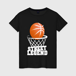 Футболка хлопковая женская Баскетбол, цвет: черный