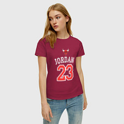 Футболка хлопковая женская Jordan 23, цвет: маджента — фото 2