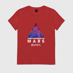 Футболка хлопковая женская 30 STM: cosmos, цвет: красный