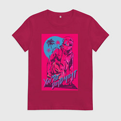 Футболка хлопковая женская You're dead meat, цвет: маджента