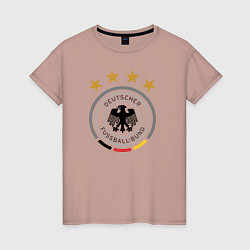 Футболка хлопковая женская Deutscher Fussball-Bund, цвет: пыльно-розовый