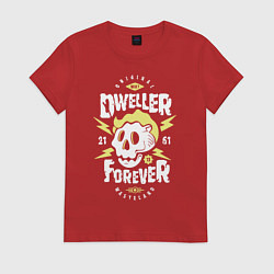 Футболка хлопковая женская Dweller Forever, цвет: красный