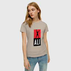 Футболка хлопковая женская Ali by boxcluber, цвет: миндальный — фото 2