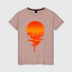 Футболка хлопковая женская Sunset, цвет: пыльно-розовый