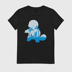 Футболка хлопковая женская Squirtle Shadow, цвет: черный
