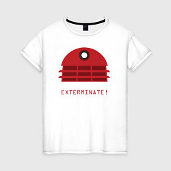 Футболка хлопковая женская Dalek Jam: Exterminate, цвет: белый