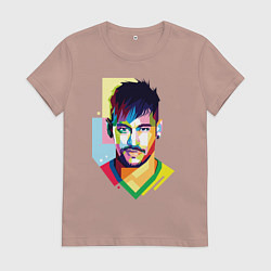 Футболка хлопковая женская Neymar: fun-art, цвет: пыльно-розовый