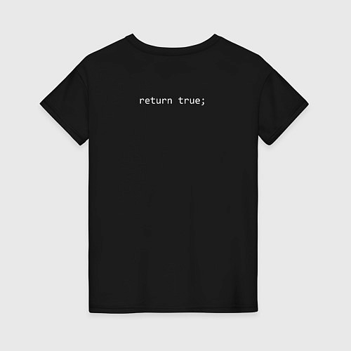 Женская футболка JS return true; (black) / Черный – фото 2