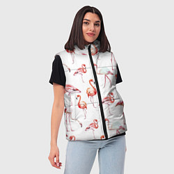 Женский жилет Действия фламинго, цвет: 3D-красный — фото 2