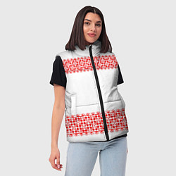 Женский жилет Славянский орнамент (на белом), цвет: 3D-черный — фото 2