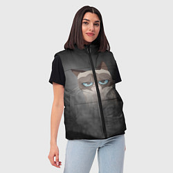Женский жилет Grumpy Cat, цвет: 3D-черный — фото 2