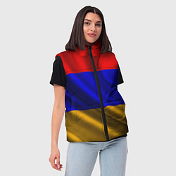 Женский жилет Флаг Армения, цвет: 3D-светло-серый — фото 2