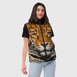 Женский жилет Взгляд ягуара, цвет: 3D-черный — фото 2
