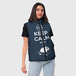 Женский жилет Keep Calm & Squirtle, цвет: 3D-светло-серый — фото 2